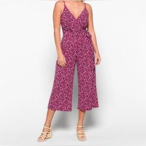 Kaileigh Burgundy Rica Knit Crop Jumpsuit